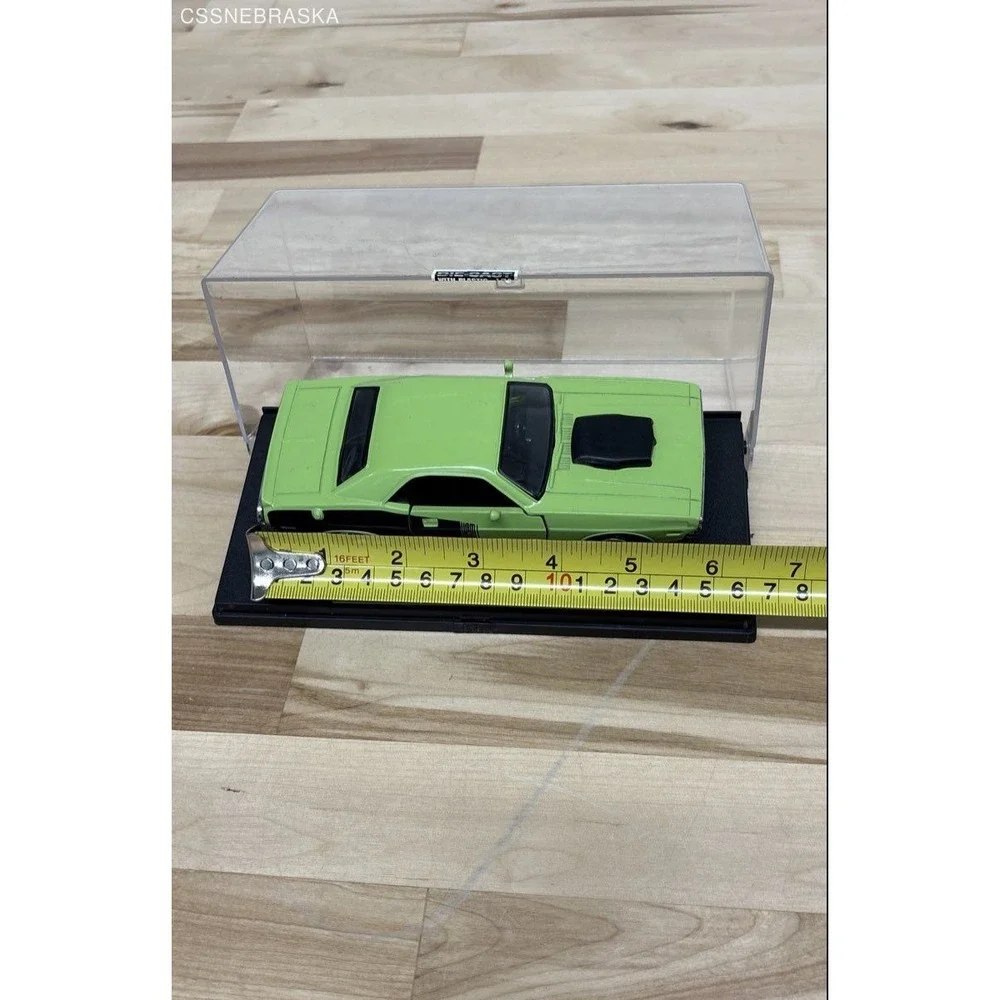 lime green. Die-Cast Model of a 1970‎ Dodge Challenger